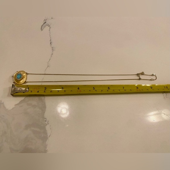 Alexis Bittar Gold adjustable Necklace with Turquoise & Crystal Accents - Picture 4 of 7